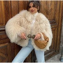 Cross-border European and American Women's AliExpress Explosions Solid Color Short Faux Fur Warm Long Sleeve Jacket