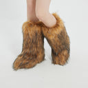 Cross-Border European and American Style High Boots for Women, Winter Warm Snow Boots, Thickened Non-Slip Shibuya Furry Mid-Calf Boots, Unique and Fashionable