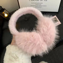 Women Winter Earmuffs Blue Fur Furry Outdoor Cycling Skiing Windproof Keep Warm Ear Covers Folding Soft Cute Plush Ear Cover