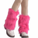 Fashion Faux Fur Furry Leg Warmers 40cm Japanese Style Lolita Boots Cover Soft Y2K Knee High Girls Socks Spicy Girls