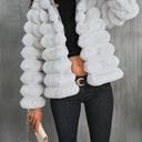 2025 Autumn winter New European American Faux fur Coat Women's Short Stand collar Thick fur Coats Female Warm Parka Overcoat