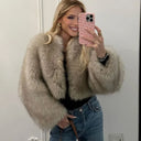 Clearance Fur Coat Women Warm Furry Long Sleeve Loose V-neek Female Outwear Autumn Winter Fashion Street All Match Lady Overcoat