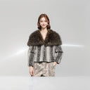 2025 Autumn and Winter New Style Faux Mink Coat with Fur Collar 650g Polyester Design Stylish and Fashionable Women's Outerwear