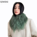 Luxurious Mongolian Lamb Fur Scarf Fur Wrap with Magnetic Buckle