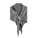 French Retro Floral Perforated Triangle Scarf Shawl for Women Winter Fashionable Versatile Warm Neck Protector Outerwear