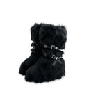 Women's Faux Fur Snow Boots with Side Zipper, Comfortable Warm Booties for Winter Outdoor, Trendy Fashionable Long Footwear