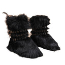 European and American Cross-Border Y2K Sexy High Snow Boots 2025 New Cross Belt Buckle Fur Boots