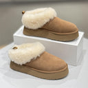 Thick-Soled Snow Boots for Women 2025 New Style Goatskin and Fur All-In-One Women's Comfortable Short Boots One-Leg Casual Furry Cotton Shoes