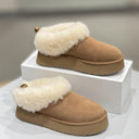 Thick-Soled Snow Boots for Women 2025 New Style Goatskin and Fur All-In-One Women's Comfortable Short Boots One-Leg Casual Furry Cotton Shoes