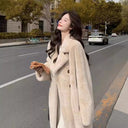 Mink Fur Coat for Women, Extended Version, Thickened, Suit Collar, Eco-Friendly Fur, 2025 Winter New Style, Fur Integrated Coat