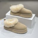 Thick-Soled Snow Boots for Women 2025 New Style Goatskin and Fur All-In-One Women's Comfortable Short Boots One-Leg Casual Furry Cotton Shoes