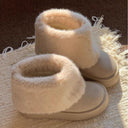 35-43 Fat Large Size Women's Shoes Icelandic Snow Boots Imitation Mink Fur Stitching Fleece-Lined Warm Thick-Soled Cotton Boots