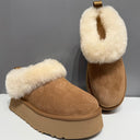 Thick-Soled Snow Boots for Women 2025 New Style Goatskin and Fur All-In-One Women's Comfortable Short Boots One-Leg Casual Furry Cotton Shoes