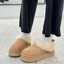 Thick-Soled Snow Boots for Women 2025 New Style Goatskin and Fur All-In-One Women's Comfortable Short Boots One-Leg Casual Furry Cotton Shoes