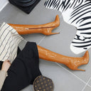New Slim Boots for Women, Large Size Boots, Black Women's Boots with Side Zipper, Pointed Toe, Stiletto Heel, High Heel, Over-The-Knee, Convertible Cross-Dressing Boots