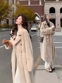 Mink Fur Coat for Women, Extended Version, Thickened, Suit Collar, Eco-Friendly Fur, 2025 Winter New Style, Fur Integrated Coat