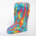 European and American Cross-Border Export Imitation Fox Fur Winter Fur Snow Boots Plush Boots Women's Round Toe Flats Warm Boots