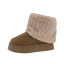 Mid-Calf Snow Boots for Women in Winter, Fleece-Lined and Thickeneded 2025 New Style, Fashionable Fur Cotton Boots, Thick-Soled Comfortable Cotton Shoes