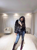 Purple Mink Stand-Up Collar Fur Coat for Women 2025 New Style Loose Slimming Faux Fur Spring Warm Short Coat Fox Fur