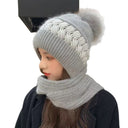 Winter Hat for Women, Scarf, Earmuffs, Fashionable Snow and Wind Scarf Integrated Hat, Knitted Wool Hat, Warm Ear Protection Hat