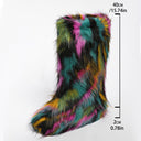 European and American Cross-Border Export Imitation Fox Fur Winter Fur Snow Boots Plush Boots Women's Round Toe Flats Warm Boots