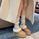 Women's Winter Snow Boots, Taizite Closed-Toe Thick-Soled Plush Warm Cotton Shoes, Waterproof Winter Fur Shoes, Hot-Selling Cross-Border