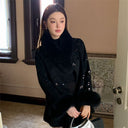 Rich Girl's 25 Autumn/Winter New Collection Beaded Double-Sided Cashmere Coat with Fox Fur, Chanel-Style Woolen Fur Coat