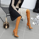 New Slim Boots for Women, Large Size Boots, Black Women's Boots with Side Zipper, Pointed Toe, Stiletto Heel, High Heel, Over-The-Knee, Convertible Cross-Dressing Boots