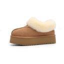 Women's Winter Snow Boots, Taizite Closed-Toe Thick-Soled Plush Warm Cotton Shoes, Waterproof Winter Fur Shoes, Hot-Selling Cross-Border