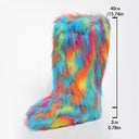 European and American Cross-Border Export Imitation Fox Fur Winter Fur Snow Boots Plush Boots Women's Round Toe Flats Warm Boots