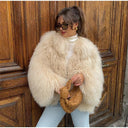 Cross-border European and American Women's AliExpress Explosions Solid Color Short Faux Fur Warm Long Sleeve Jacket