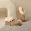 Women's Winter Snow Boots, Taizite Closed-Toe Thick-Soled Plush Warm Cotton Shoes, Waterproof Winter Fur Shoes, Hot-Selling Cross-Border