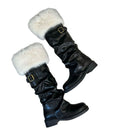 25 Autumn and Winter Sexy Style Round Toe Thick Heel Knight Boots Thick Sole Fleece-Lined Fashionable Warm Snow Boots for Women