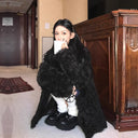 Naughty Toca 2024 Winter New Tuscany Fur Integrated Haining Imitation Fur Jacket Women's Mid-Length Coat
