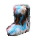 Amazon foreign trade large size European and American winter new boots artificial plush fur mid-barrel imitation fox fur snow boots
