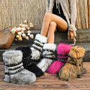 European and American Cross-Border Y2K Sexy High Snow Boots 2025 New Cross Belt Buckle Fur Boots