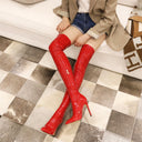 New Slim Boots for Women, Large Size Boots, Black Women's Boots with Side Zipper, Pointed Toe, Stiletto Heel, High Heel, Over-The-Knee, Convertible Cross-Dressing Boots