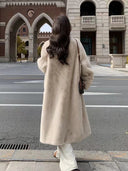 Mink Fur Coat for Women, Extended Version, Thickened, Suit Collar, Eco-Friendly Fur, 2025 Winter New Style, Fur Integrated Coat