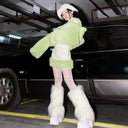 Fashion Faux Fur Furry Leg Warmers 40cm Japanese Style Lolita Boots Cover Soft Y2K Knee High Girls Socks Spicy Girls