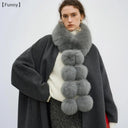 〔Funny〕Long Faux Fox Fur Scarf Women Winter Warm Soft Furry Scarves Casual Lady Outdoor Neck Warmer Collar
