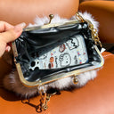 Real Fur Women Handbags Women Luxury Fox Fur Bag Fashion Female Furry Handbag Real Leather Evening Bag Natural Fur Shoulder Bag