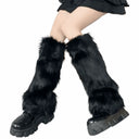 Fashion Faux Fur Furry Leg Warmers 40cm Japanese Style Lolita Boots Cover Soft Y2K Knee High Girls Socks Spicy Girls