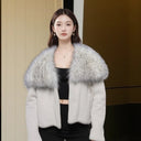 2025 Autumn and Winter New Style Faux Mink Coat with Fur Collar 650g Polyester Design Stylish and Fashionable Women's Outerwear