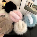 Women Winter Earmuffs Blue Fur Furry Outdoor Cycling Skiing Windproof Keep Warm Ear Covers Folding Soft Cute Plush Ear Cover