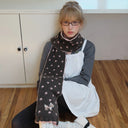 Ladies' Scarves Korean Cartoon Deer Floral Kawaii Sweet Versatile Cute Scarfs Thicked Warm High-quality Cashmere Knitted Scarfs