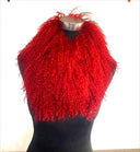 Luxurious Mongolian Lamb Fur Scarf Fur Wrap with Magnetic Buckle