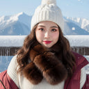 Skin Friendly Winter Faux Fur Scarf Windproof Soft Texture Thick Warm Neck Warmer Thermal Insulation Cozy Fit