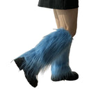 Fashion Faux Fur Furry Leg Warmers 40cm Japanese Style Lolita Boots Cover Soft Y2K Knee High Girls Socks Spicy Girls