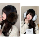 Comfortable Ear Cap Imitation Fur Earmuffs Solid Color Thicken Foldable Ear Cover Ear Warmers Cold Proof Winter Earmuffs Female