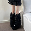 Fashion Faux Fur Furry Leg Warmers 40cm Japanese Style Lolita Boots Cover Soft Y2K Knee High Girls Socks Spicy Girls